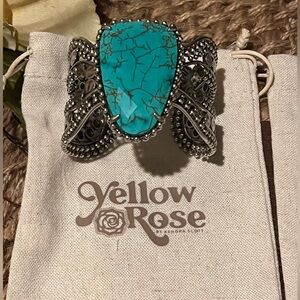 Kendra Scott Yellow Rose Turquoise and Silver Abena Cuff